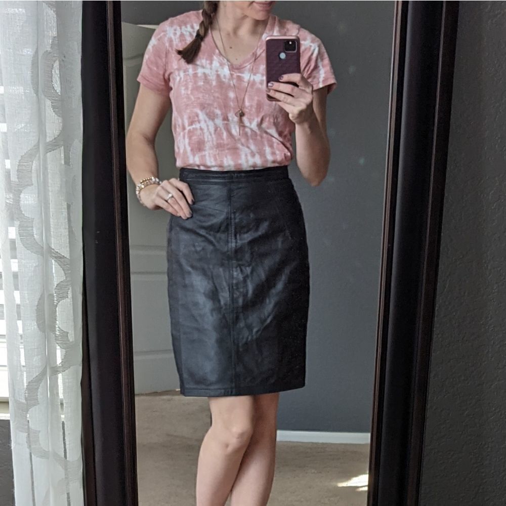 Vintage Leather Tanazzia Pencil Skirt